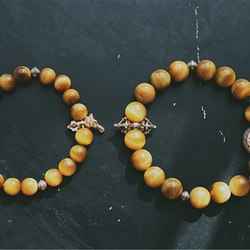 tiger eye stone lovers bracelet to ward off evil